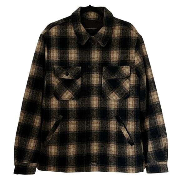 Dues Ex Machina The Piston Wool Shirt Lightweight Coat Jacket Plaid Men's Size L - Picture 4 of 14